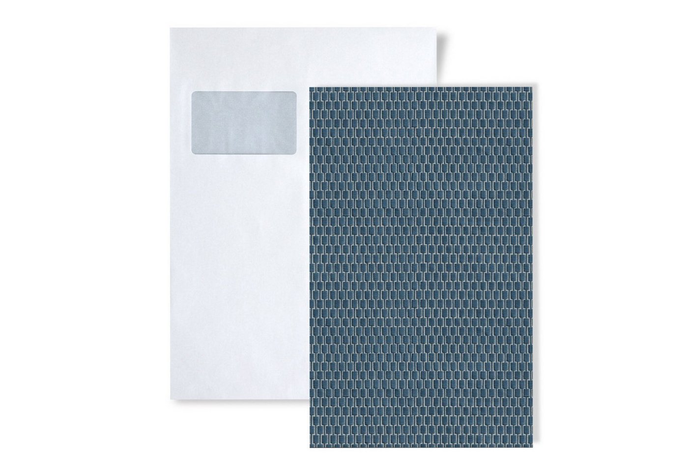 Profhome Prägetapete S-DE120039-DI, glänzend, minimalistisch, Ton-in-Ton, geometrisch, (1 Musterblatt, ca. A5-A4), blau, silber von Profhome