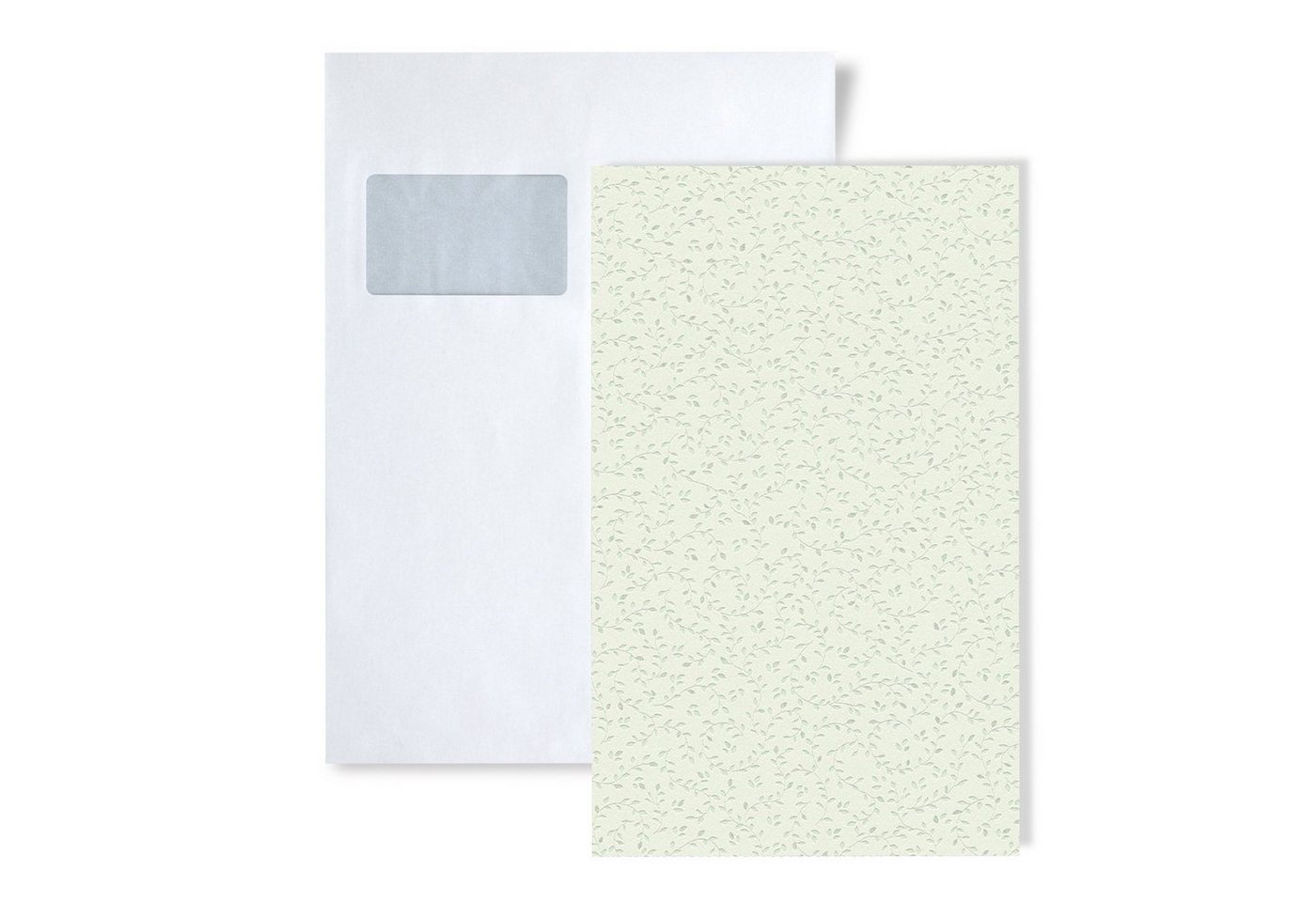 Profhome Vinyltapete S-372653-GU, geblümt, matt, minimalistisch, naturalistisch, (1 Musterblatt, ca. A5-A4), grün, metallic von Profhome