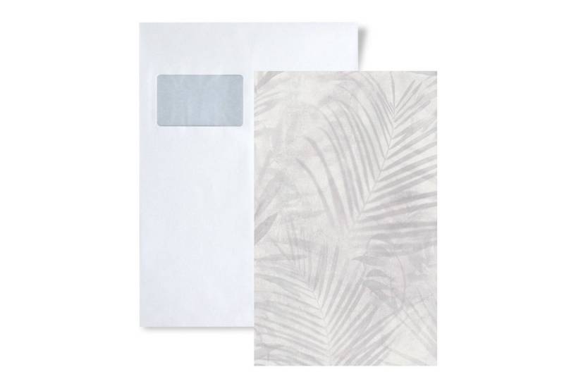 Profhome Vliestapete 1 MUSTERSTÜCK S-374115-GU DIN A4 MUSTER der Palmen Tapete, (1 Musterblatt, ca. A5-A4), hellgrau von Profhome