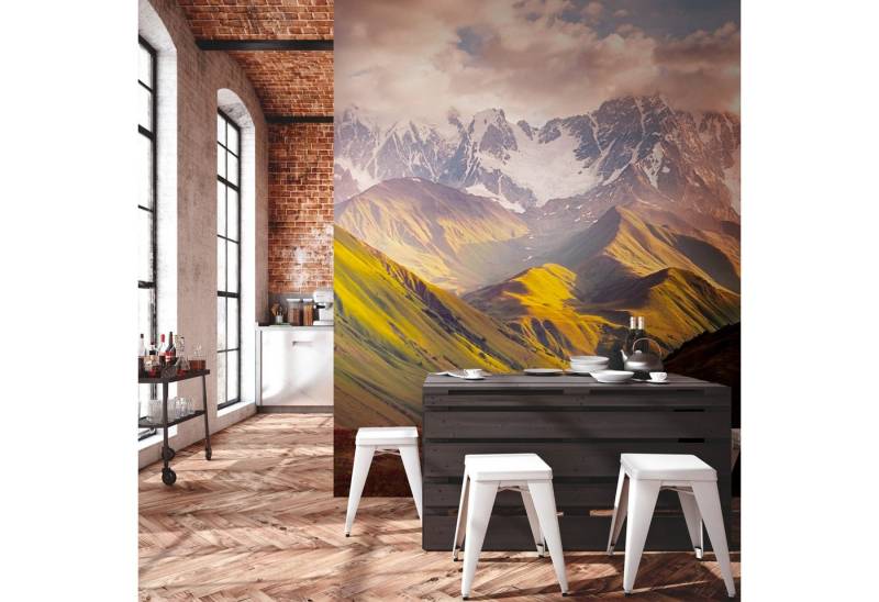 Profhome Vliestapete 382571-GU Fototapete Landschaft grün braun beige weiß 3,71 m x 2,8 m, glatt, matt, (1 Rolle, 10.39 qm), heißgeprägte Vliestapete in grün von Profhome