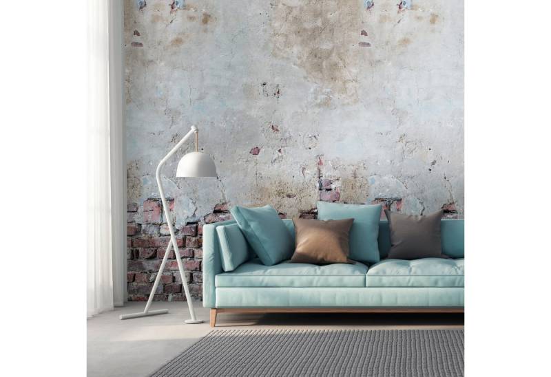 Profhome Vliestapete 383361-GU Fototapete Ziegelstein matt grau rot weiß 1,59 m x 2,8 m, glatt, matt, (1 Rolle, 4.45 qm), heißgeprägte Vliestapete in grau von Profhome