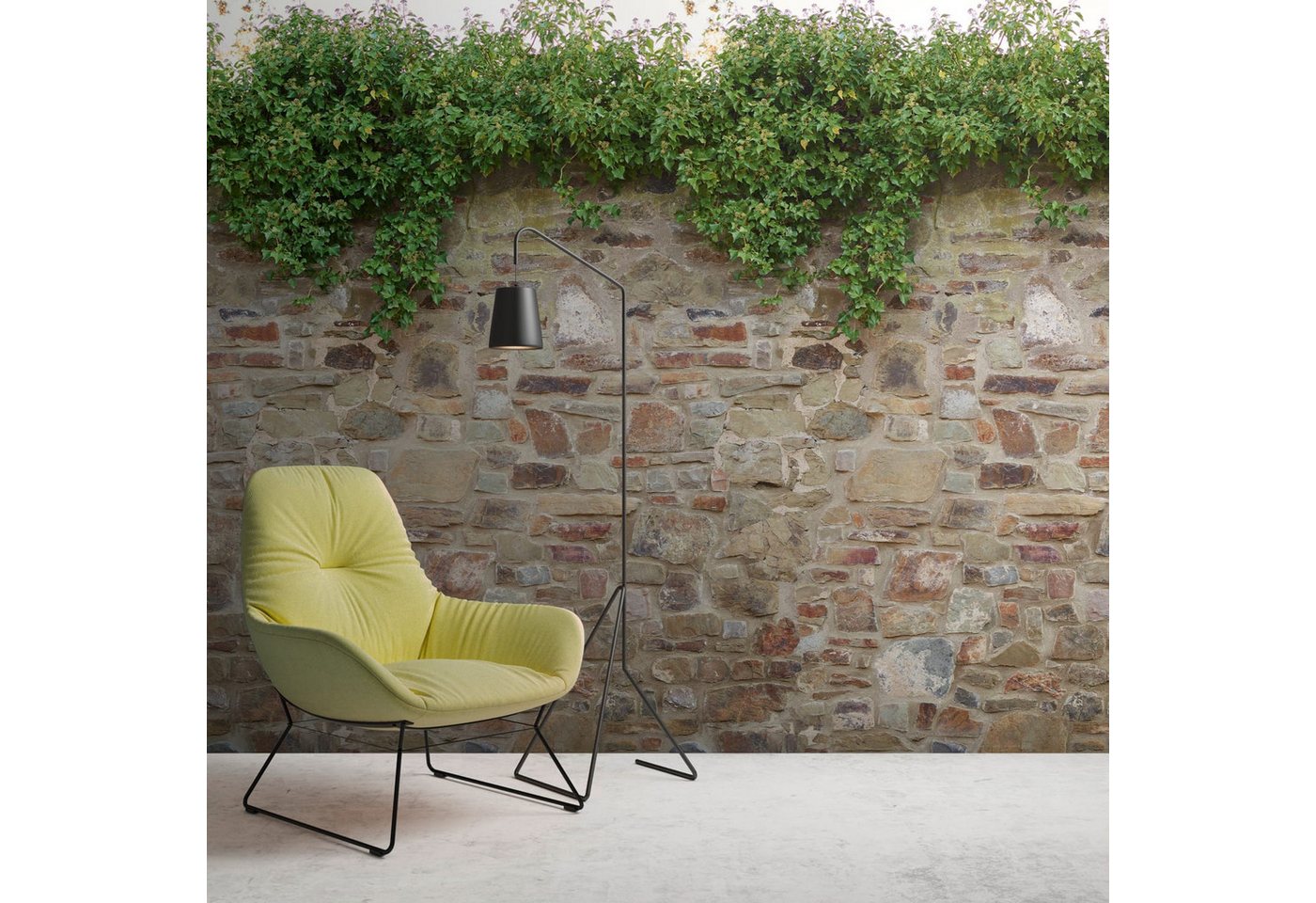 Profhome Vliestapete 392471-GU Fototapete Steinoptik matt beige braun grün 1,59 m x 2,8 m, glatt, matt, (1 Rolle, 4.45 qm), heißgeprägte Vliestapete in beige von Profhome