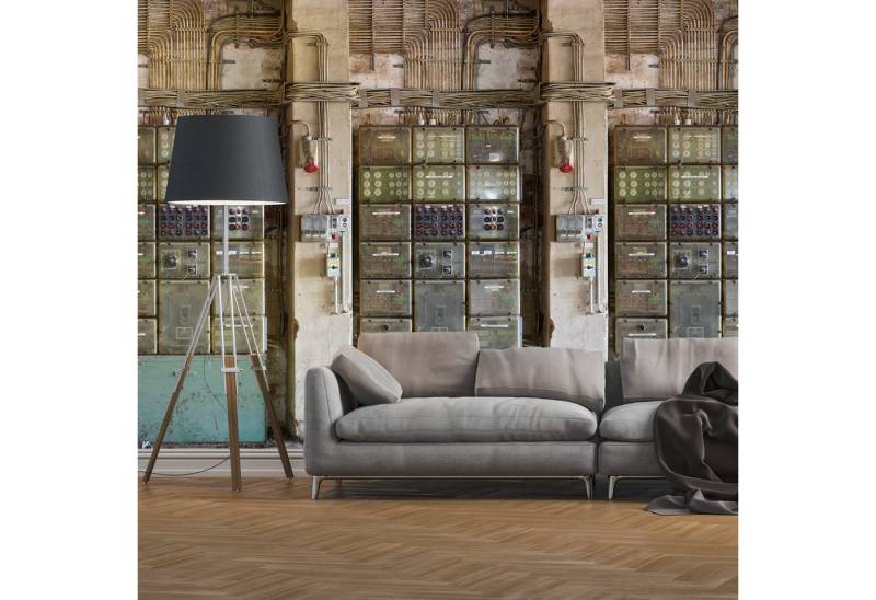 Profhome Vliestapete 392631-GU Fototapete 3D matt creme beige braun blau 1,59 m x 2,8 m, glatt, matt, (1 Rolle, 4.45 qm), heißgeprägte Vliestapete in creme von Profhome