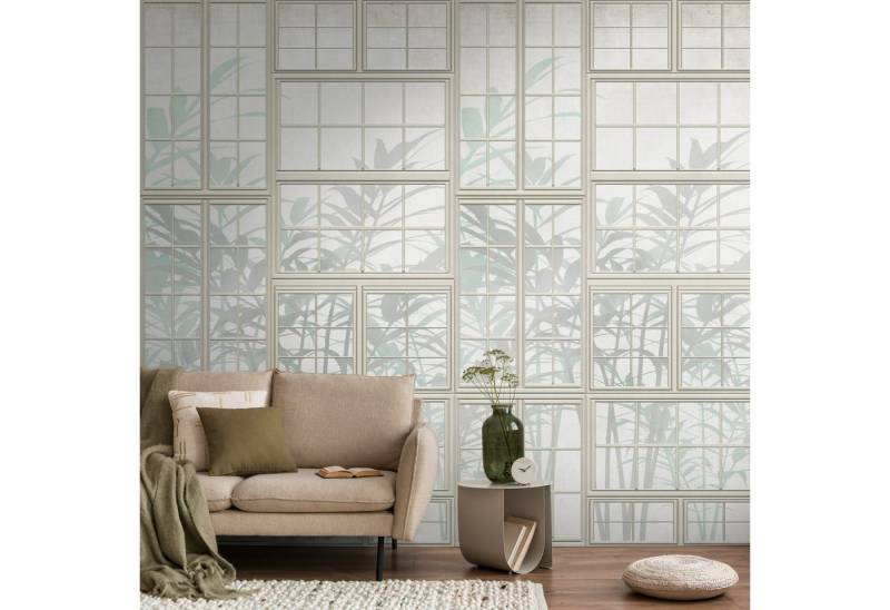 Profhome Vliestapete 398451-GU Fototapete 3D matt creme beige grün 1,59 m x 2,8 m, glatt, matt, (1 Rolle, 4.45 qm), heißgeprägte Vliestapete in creme von Profhome