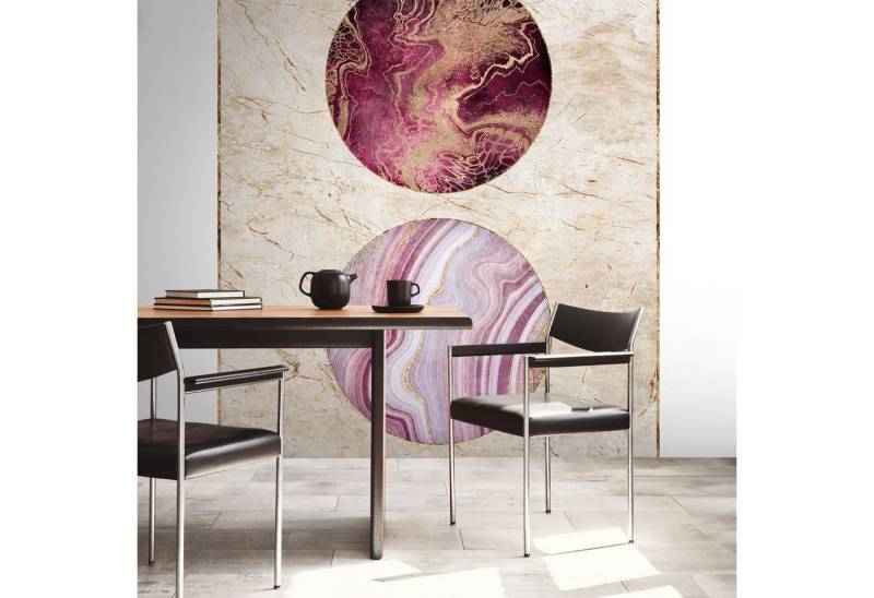 Profhome Vliestapete 398511-GU Fototapete Marmoroptik beige pink violett 1,59 m x 2,8 m, glatt, matt, (1 Rolle, 4.45 qm), heißgeprägte Vliestapete in beige von Profhome