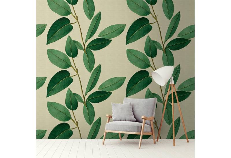 Profhome Vliestapete 398661-GU Fototapete matt grün braun 1,59 m x 2,8 m, glatt, matt, (1 Rolle, 4.45 qm), heißgeprägte Vliestapete in grün von Profhome