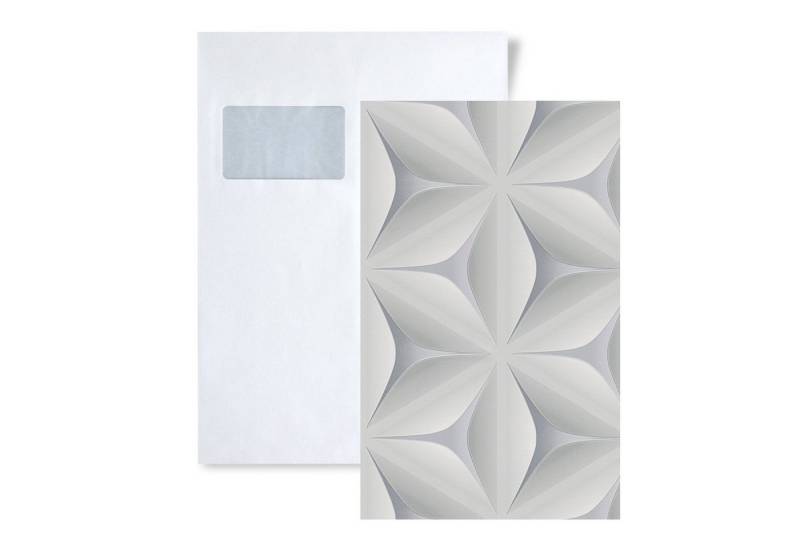 Profhome Vliestapete 1 MUSTERSTÜCK S-960421-GU DIN A4 MUSTER der Blumen Tapete, (1 Musterblatt, ca. A5-A4), grau von Profhome