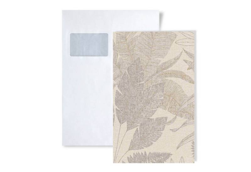 Profhome Vliestapete 1 MUSTERSTÜCK S-396545-GU DIN A4 MUSTER der Floralen Tapete, (1 Musterblatt, ca. A5-A4), beige von Profhome
