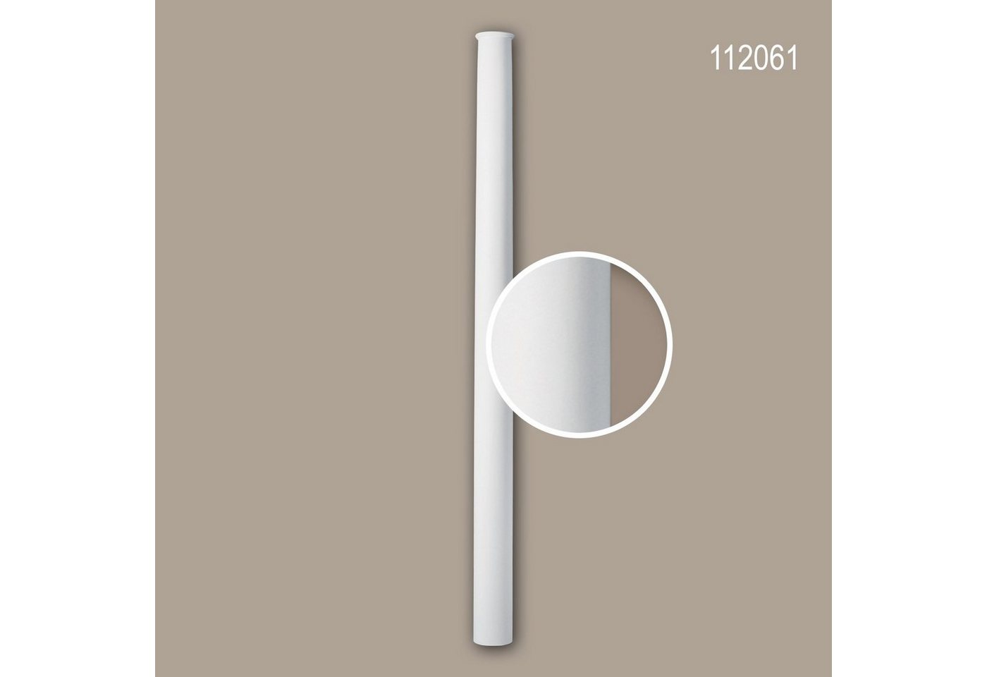 Profhome Wanddekoobjekt 112061 (Vollsäulen Schaft, 1 St., Säule, Zierelement, Stucksäule, Dekosäule, Durchmesser 16,3 cm), weiß, vorgrundiert, Stil: Neo-Klassizismus von Profhome