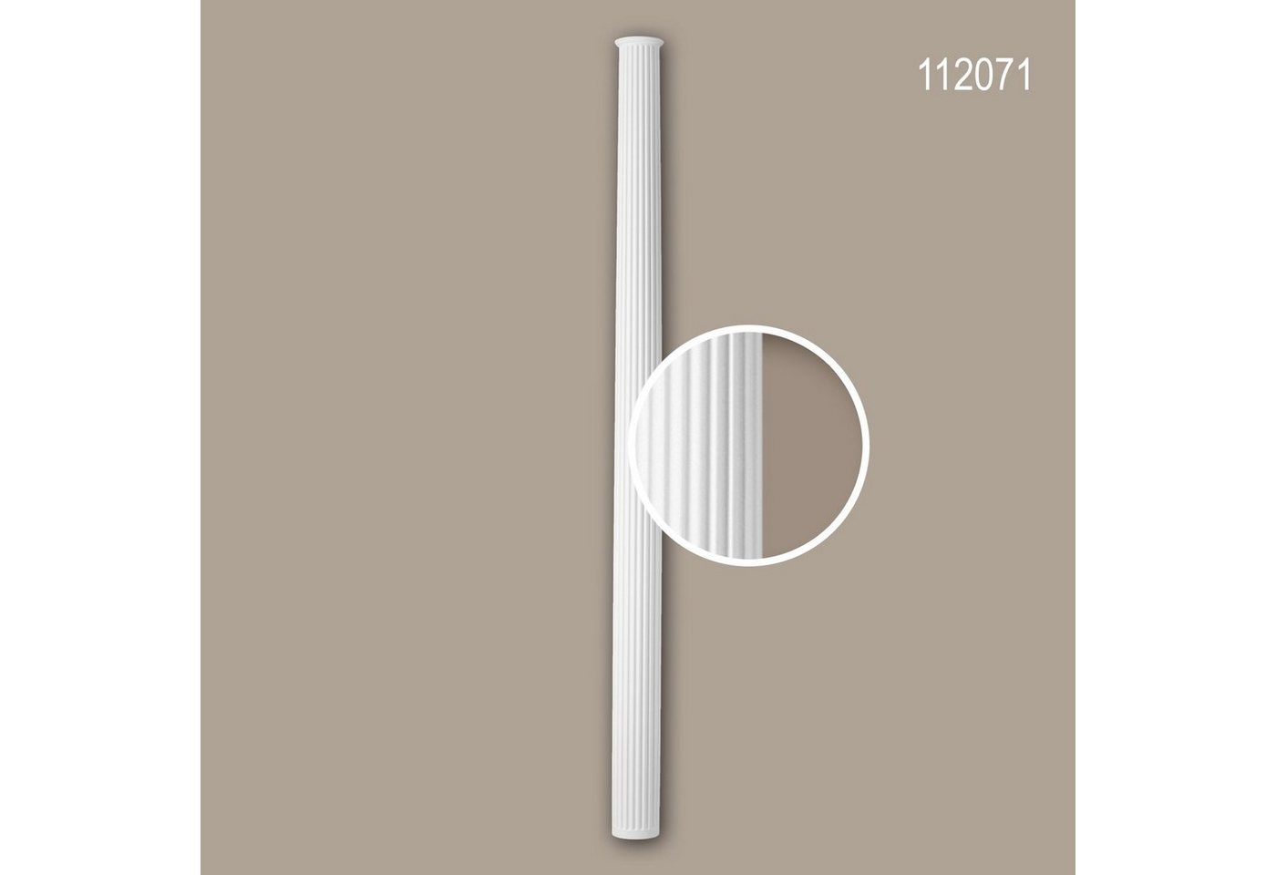 Profhome Wanddekoobjekt 112071 (Vollsäulen Schaft, 1 St., Säule, Zierelement, Stucksäule, Dekosäule, Durchmesser 15,8 cm), weiß, vorgrundiert, Stil: Neo-Klassizismus von Profhome