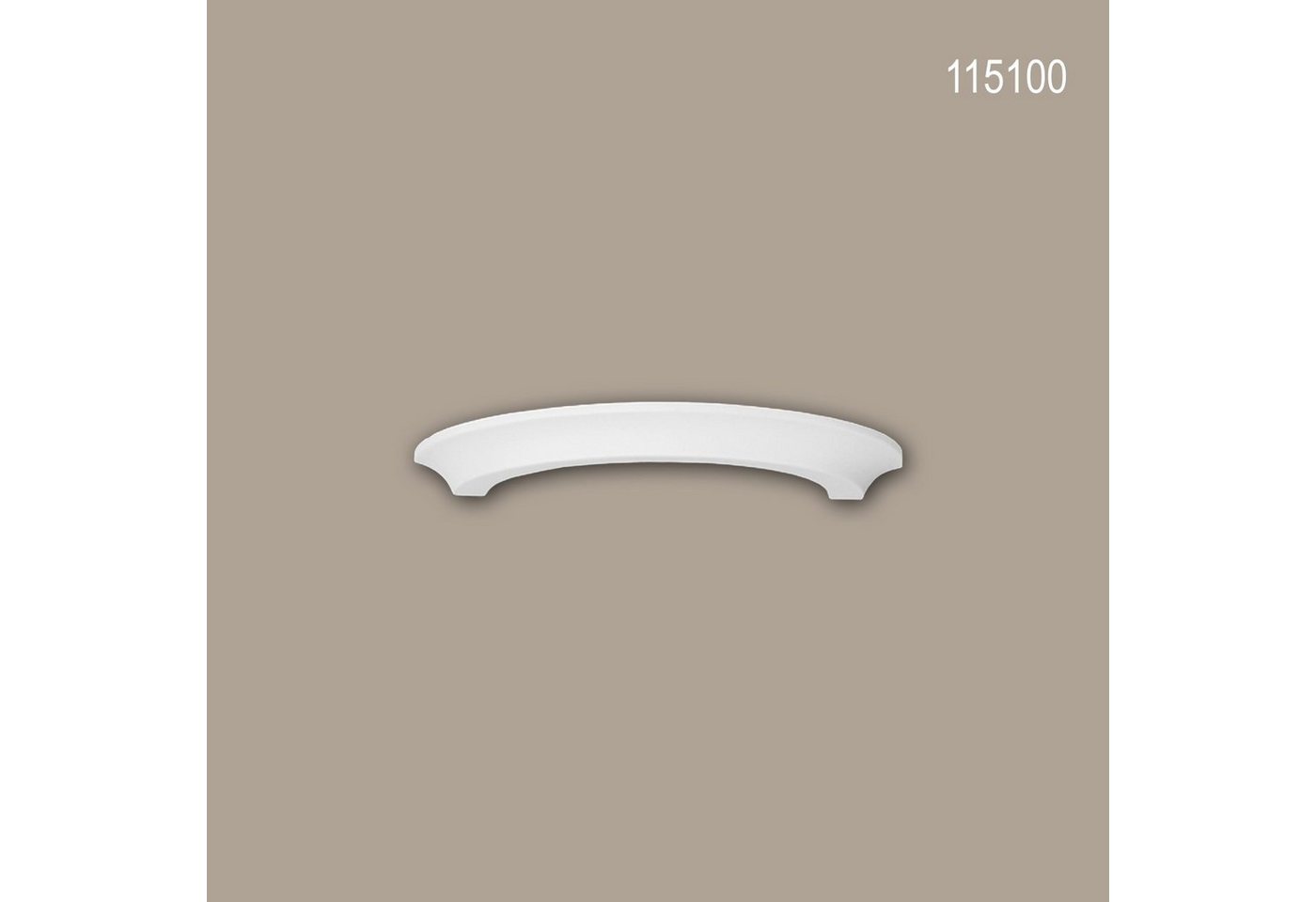 Profhome Wanddekoobjekt 115100 (Halbsäulen Ring, 1 St., Säule, Zierelement, Stucksäule, Dekosäule, Durchmesser 28 cm), weiß, vorgrundiert, Stil: Dorisch von Profhome