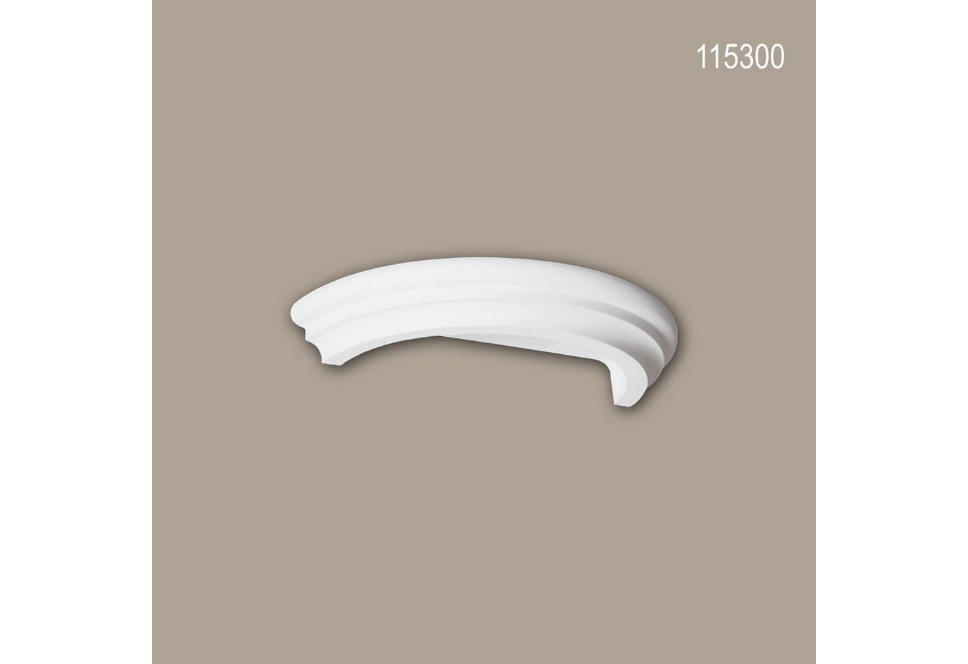 Profhome Wanddekoobjekt 115300 (Halbsäulen Ring, 1 St., Säule, Zierelement, Stucksäule, Dekosäule, Durchmesser 29,5 cm), weiß, vorgrundiert, Stil: Dorisch von Profhome