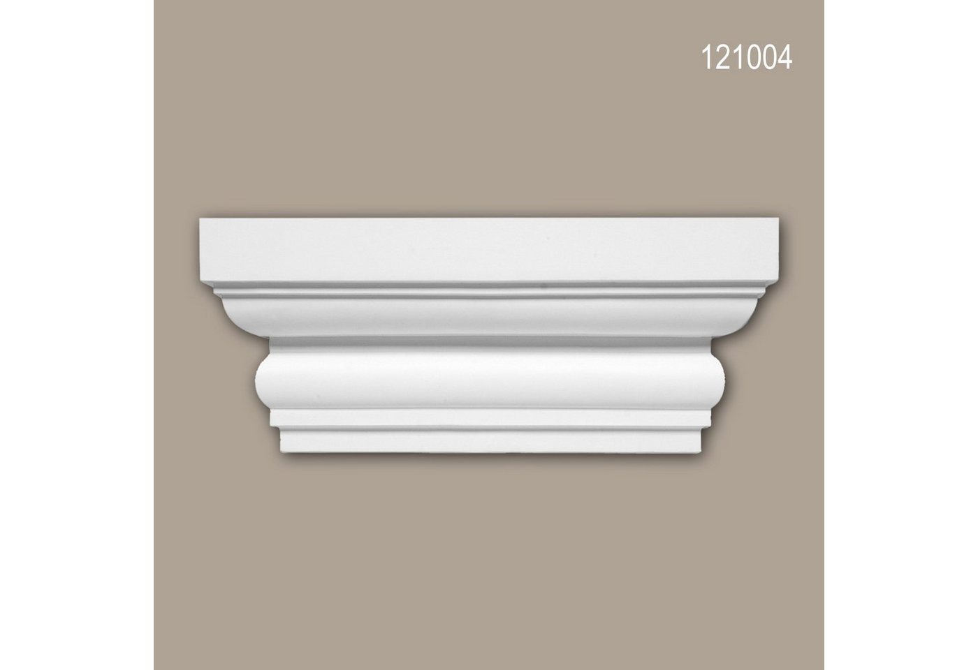 Profhome Wanddekoobjekt 121004 (Pilaster Kapitell, 1 St., Pilaster, Zierelement, Wanddekor, Schmuckelement), weiß, vorgrundiert, Stil: Dorisch von Profhome