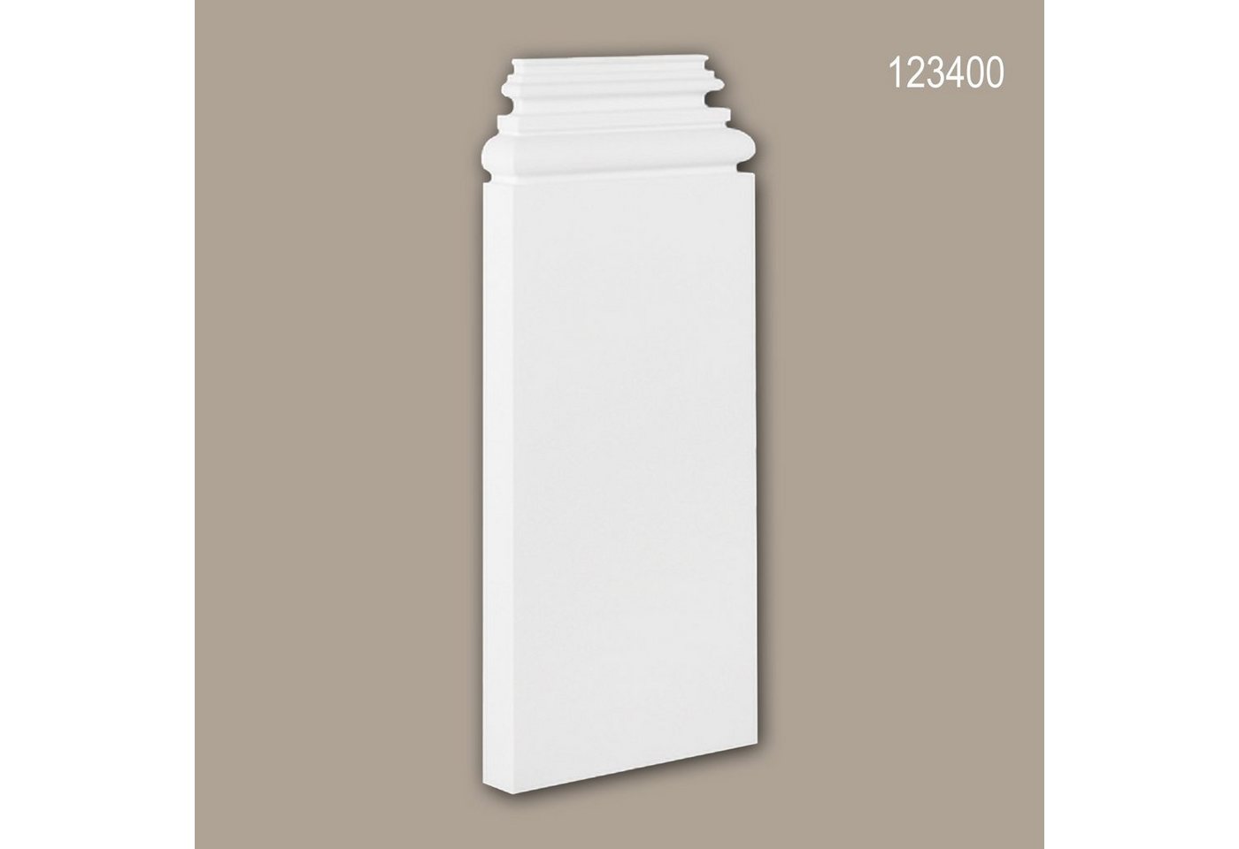 Profhome Wanddekoobjekt 123400 (Pilaster Sockel, 1 St., Pilaster, Zierelement, Wanddekor, Schmuckelement), weiß, vorgrundiert, Stil: Zeitlos / Klassisch von Profhome