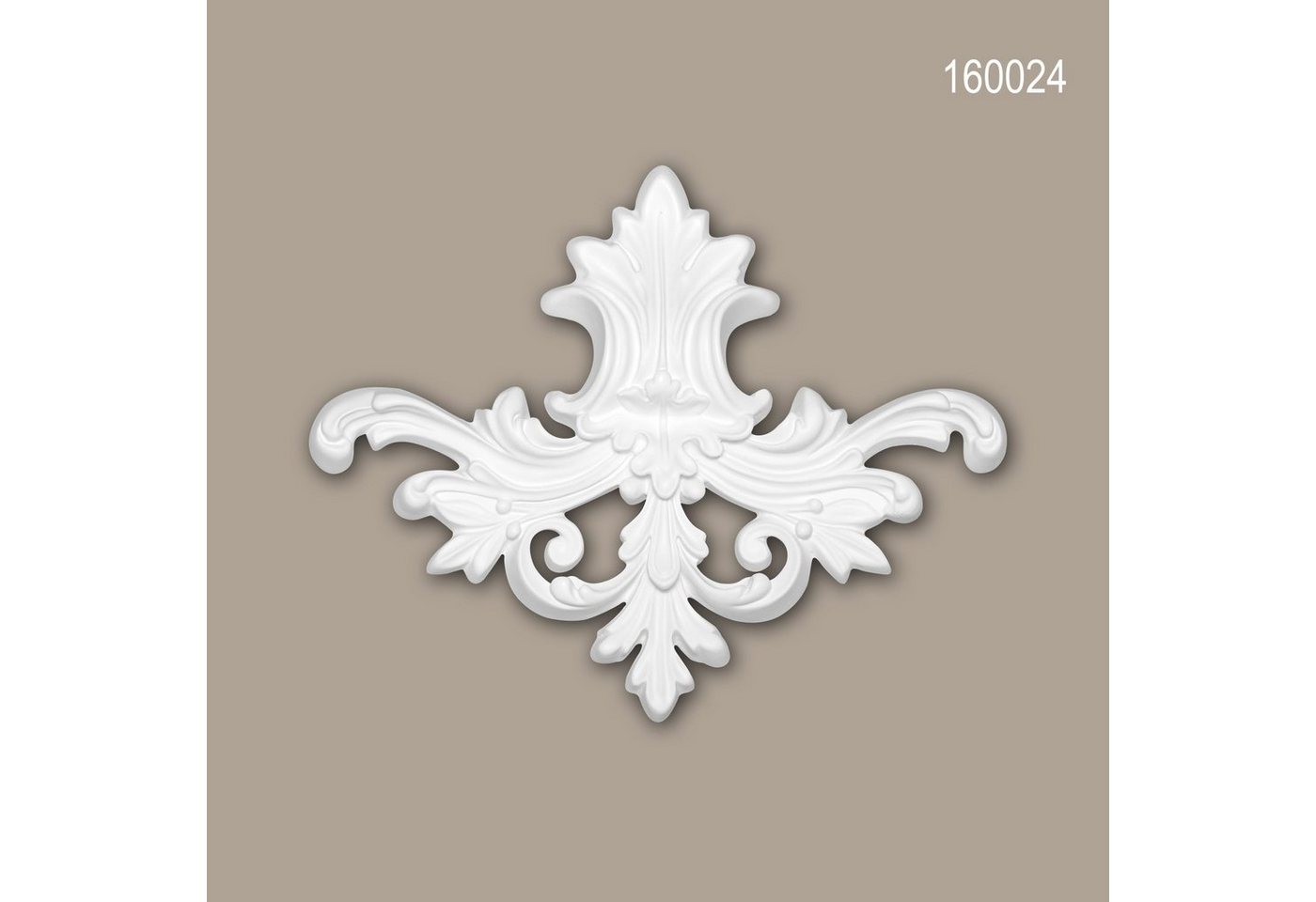 Profhome Wanddekoobjekt 160024 (Zierelement, 1 St., Stuckdekor, Schmuckelement, Verzierung, Dekor Ornament), weiß, vorgrundiert, Stil: Zeitlos / Klassisch von Profhome