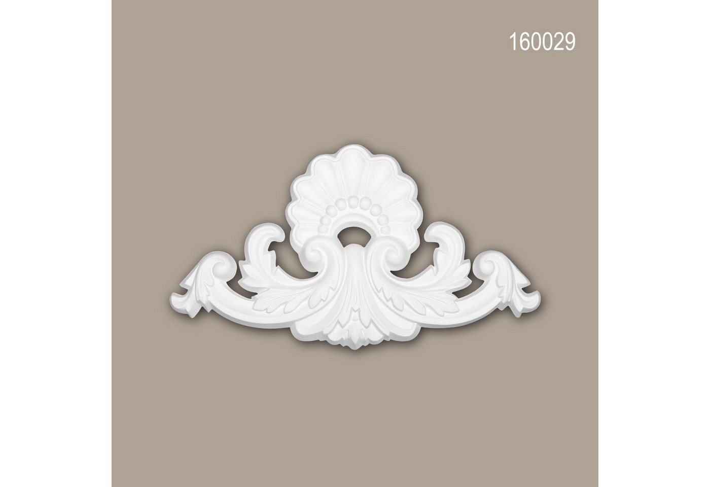 Profhome Wanddekoobjekt 160029 (Zierelement, 1 St., Stuckdekor, Schmuckelement, Verzierung, Dekor Ornament), weiß, vorgrundiert, Stil: Zeitlos / Klassisch von Profhome