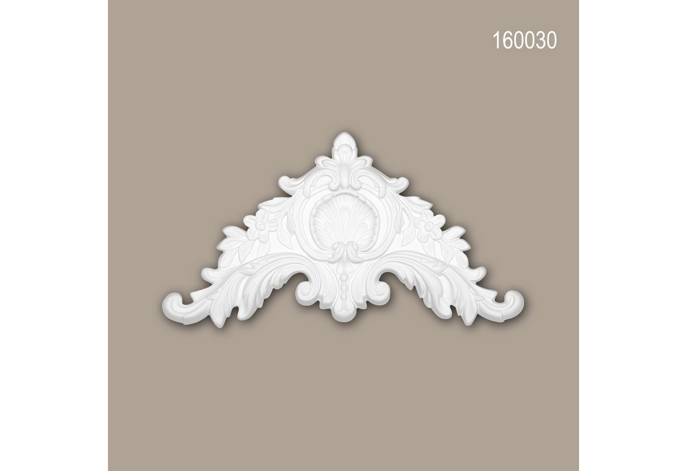 Profhome Wanddekoobjekt »160030« (Zierelement, 1 Stück, Stuckdekor, Schmuckelement, Verzierung, Dekor Ornament), weiß, vorgrundiert, Stil: Neo-Klassizismus von Profhome