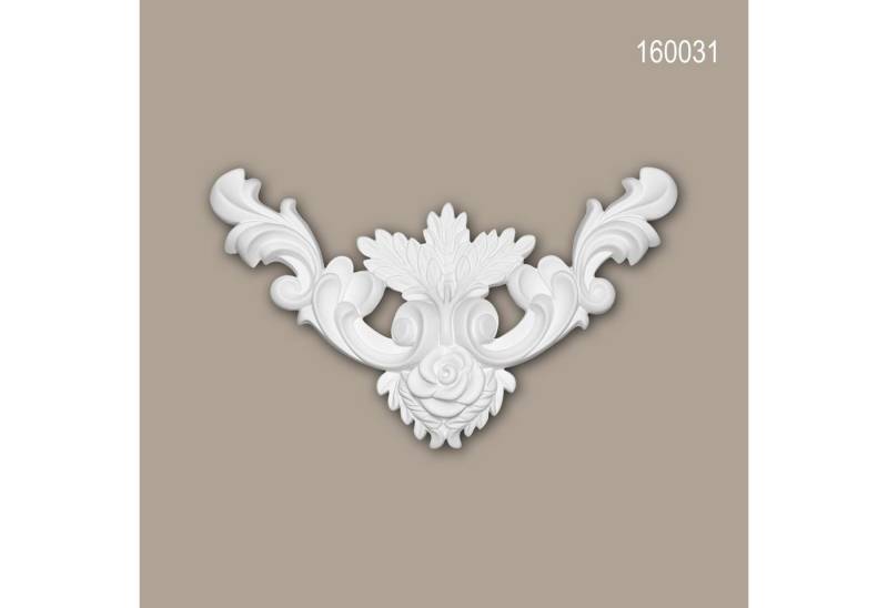 Profhome Wanddekoobjekt 160031 (Zierelement, 1 St., Stuckdekor, Schmuckelement, Verzierung, Dekor Ornament), weiß, vorgrundiert, Stil: Zeitlos / Klassisch von Profhome