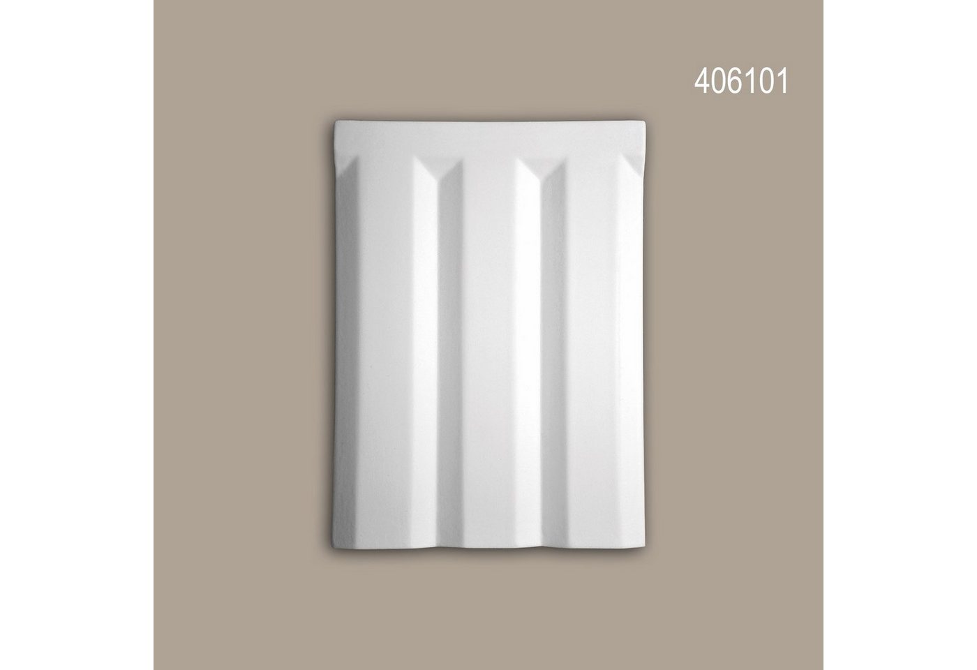 Profhome Wanddekoobjekt 406101 (Triglyph, 1 St., Außenstuck, Zierelement, Fassadenelement), weiß, vorgrundiert, für Fassadendekoration, Stil: Zeitlos / Klassisch von Profhome