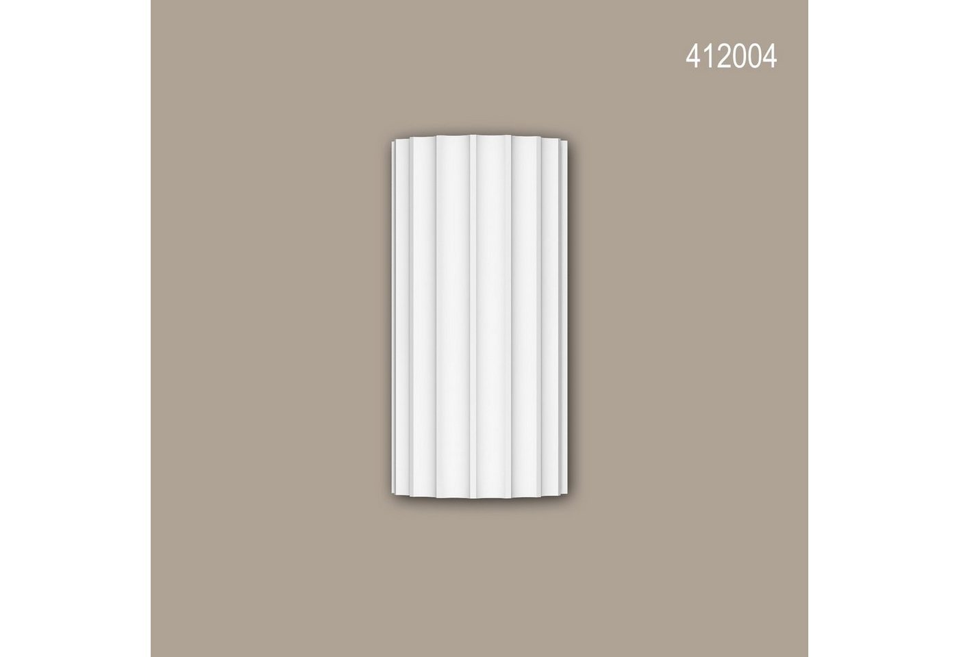Profhome Wanddekoobjekt 412004 (Vollsäulen Segment, 1 St., Fassadenstuck, Säule, Zierelement, Außenstuck, Durchmesser 36,4 cm), weiß, vorgrundiert, für Fassadendekoration, Stil: Ionisch von Profhome