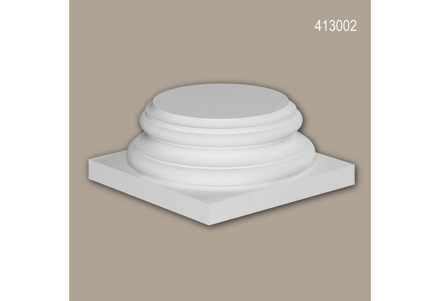 Profhome Wanddekoobjekt 413002 (Vollsäulen Sockel, 1 St., Fassadenstuck, Säule, Zierelement, Außenstuck), weiß, vorgrundiert, für Fassadendekoration, Stil: Ionisch von Profhome