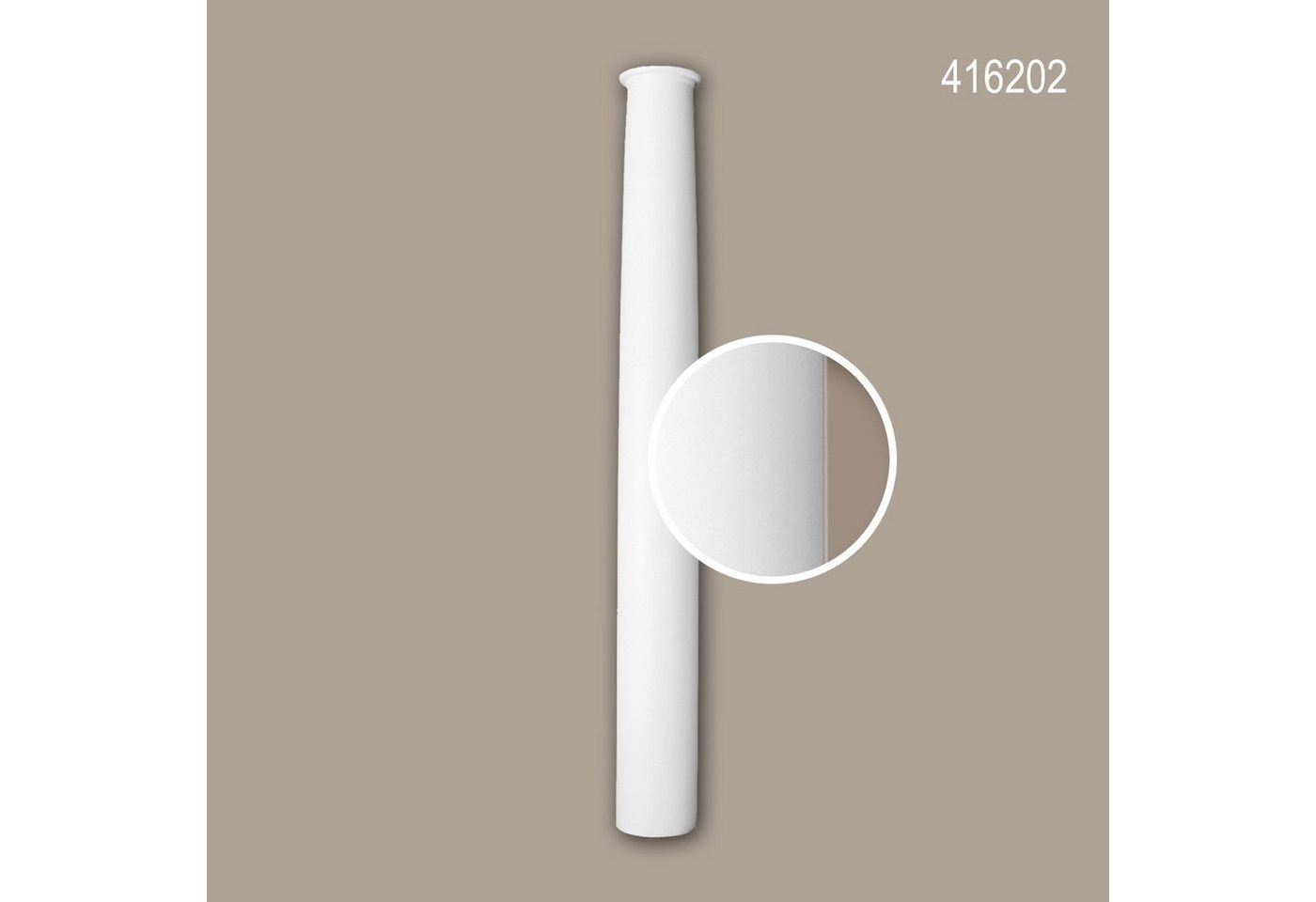 Profhome Wanddekoobjekt 416202 (Halbsäulen Schaft, 1 St., Fassadenstuck, Säule, Zierelement, Außenstuck, Durchmesser 29,5 cm), weiß, vorgrundiert, für Fassadendekoration, Stil: Ionisch von Profhome