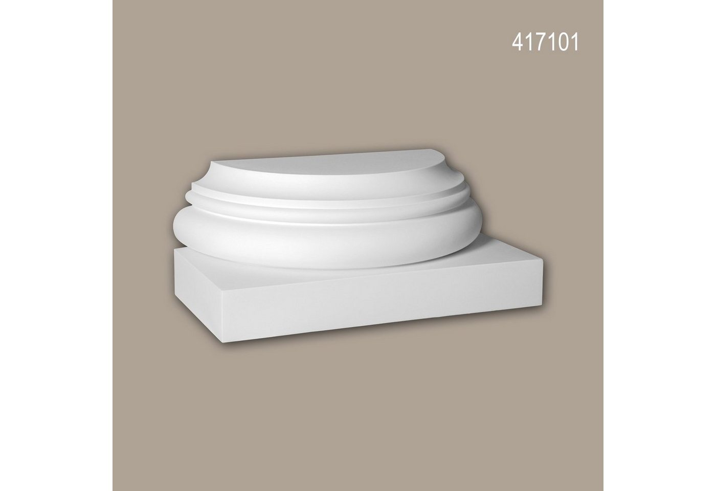 Profhome Wanddekoobjekt 417101 (Halbsäulen Sockel, 1 St., Fassadenstuck, Säule, Zierelement, Außenstuck), weiß, vorgrundiert, für Fassadendekoration, Stil: Toskanisch von Profhome
