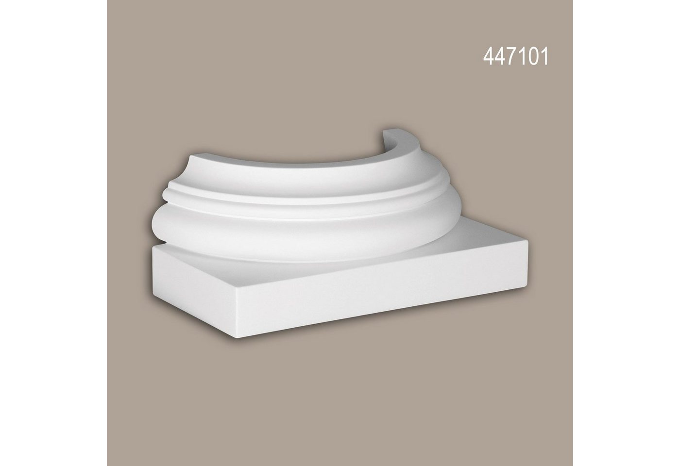 Profhome Wanddekoobjekt 447101 (Halbsäulen Sockel, 1 St., Fassadenstuck, Säule, Zierelement, Außenstuck), weiß, vorgrundiert, für Fassadendekoration, Stil: Toskanisch von Profhome