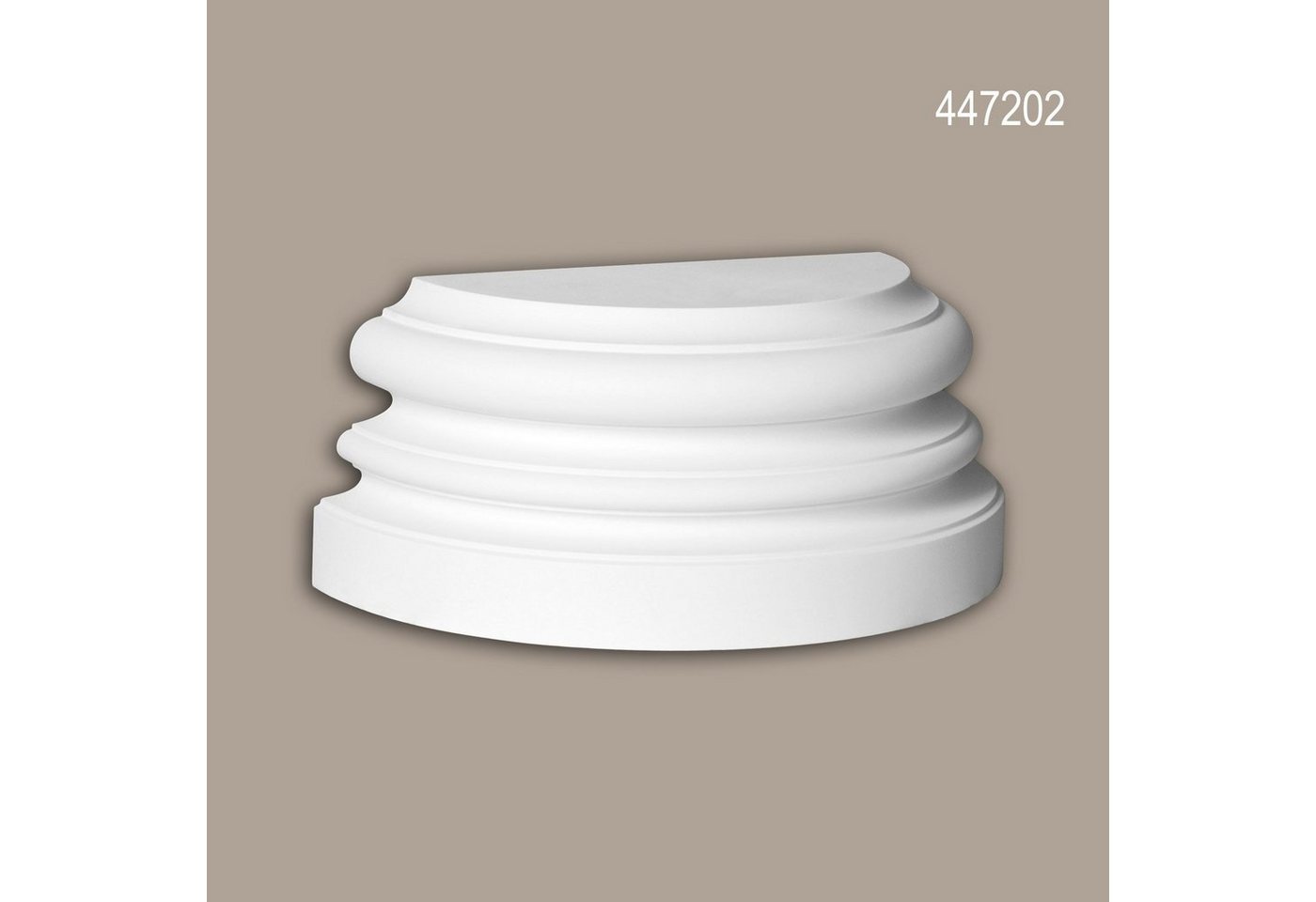 Profhome Wanddekoobjekt 447202 (Halbsäulen Sockel, 1 St., Fassadenstuck, Säule, Zierelement, Außenstuck), weiß, vorgrundiert, für Fassadendekoration, Stil: Ionisch von Profhome