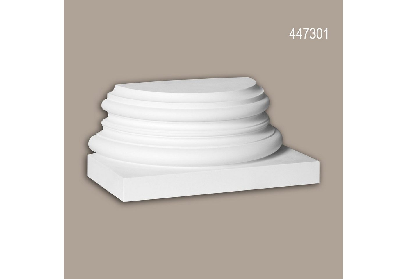 Profhome Wanddekoobjekt 447301 (Halbsäulen Sockel, 1 St., Fassadenstuck, Säule, Zierelement, Außenstuck), weiß, vorgrundiert, für Fassadendekoration, Stil: Korinthisch von Profhome