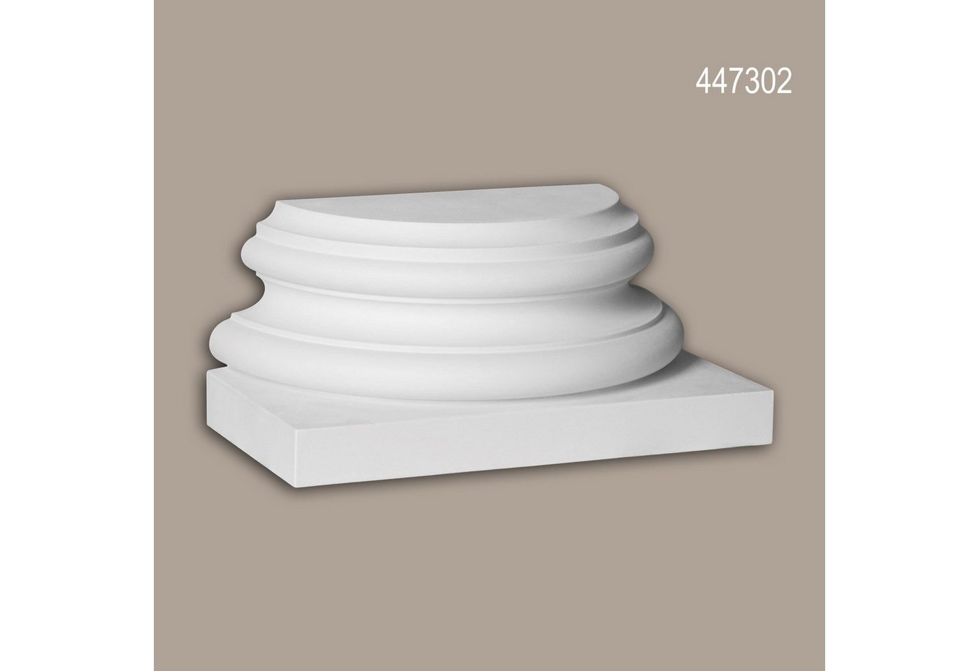 Profhome Wanddekoobjekt 447302 (Halbsäulen Sockel, 1 St., Fassadenstuck, Säule, Zierelement, Außenstuck), weiß, vorgrundiert, für Fassadendekoration, Stil: Korinthisch von Profhome