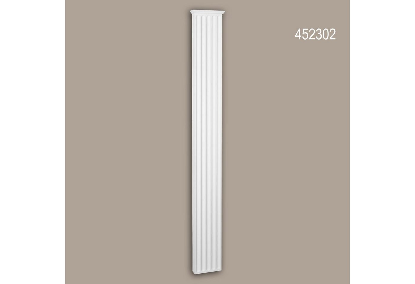 Profhome Wanddekoobjekt 452302 (Pilaster Schaft, 1 St., Fassadenelement, Pilaster, Außenstuck, Wanddekor), weiß, vorgrundiert, für Fassadendekoration, Stil: Korinthisch von Profhome