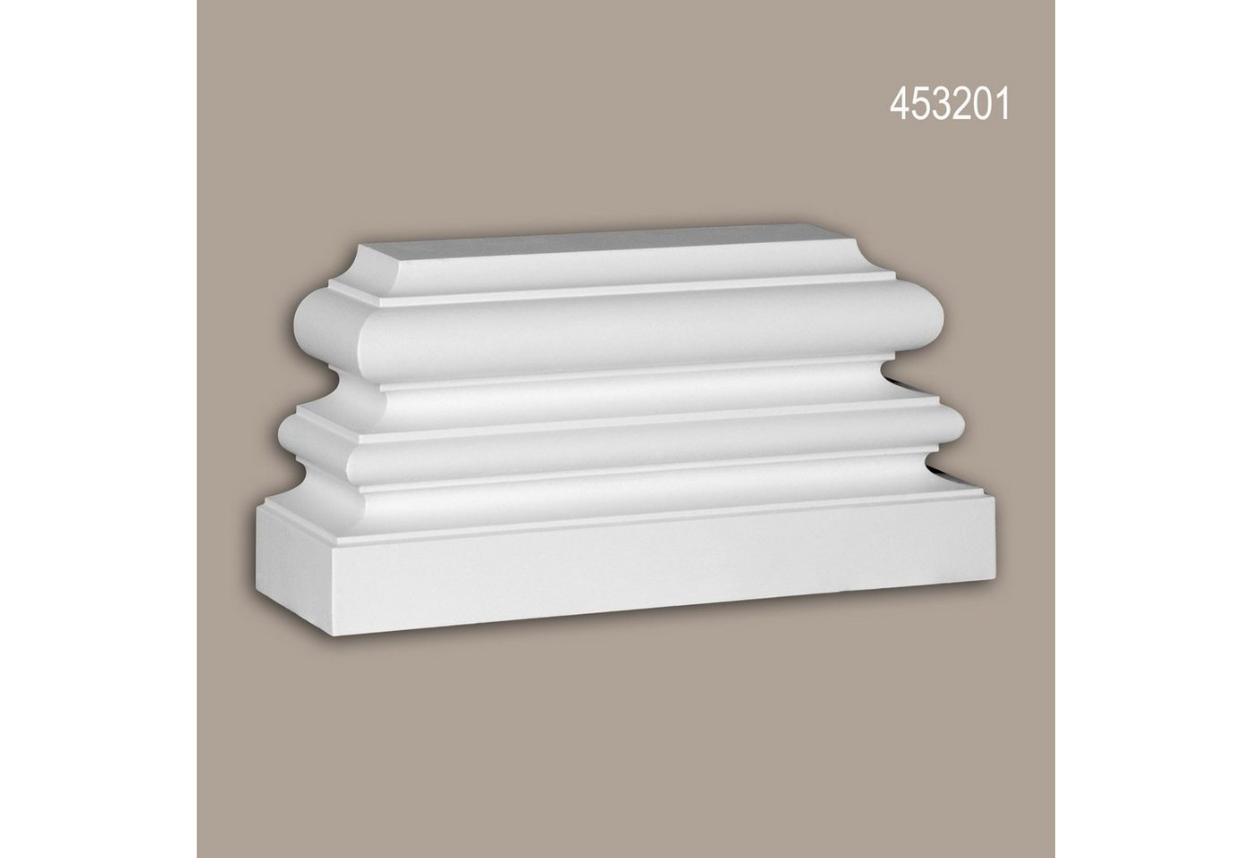 Profhome Wanddekoobjekt 453201 (Pilaster Sockel, 1 St., Fassadenelement, Pilaster, Außenstuck, Wanddekor), weiß, vorgrundiert, für Fassadendekoration, Stil: Ionisch von Profhome