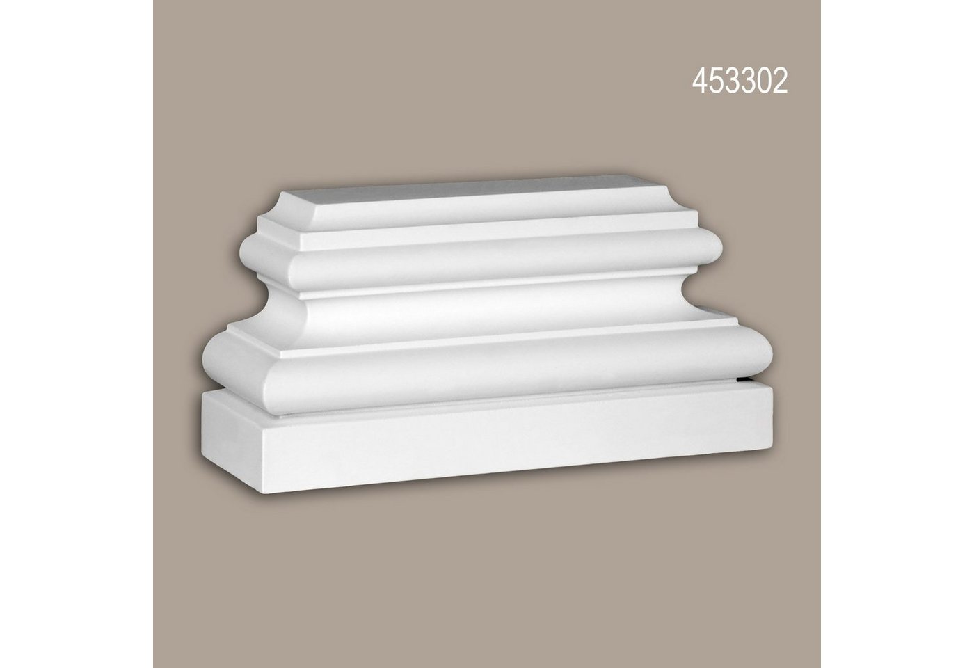 Profhome Wanddekoobjekt 453302 (Pilaster Sockel, 1 St., Fassadenelement, Pilaster, Außenstuck, Wanddekor), weiß, vorgrundiert, für Fassadendekoration, Stil: Korinthisch von Profhome