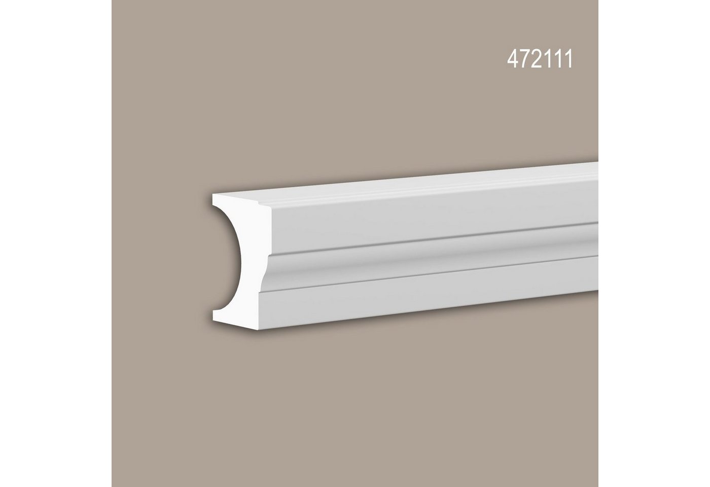 Profhome Wanddekoobjekt 472111 (Halbbalustrade Handlauf, 1 St., Außenstuck, Balustrade, Fassadenelement, Länge 3 m), weiß, vorgrundiert, für Fassadendekoration, Stil: Neo-Klassizismus von Profhome