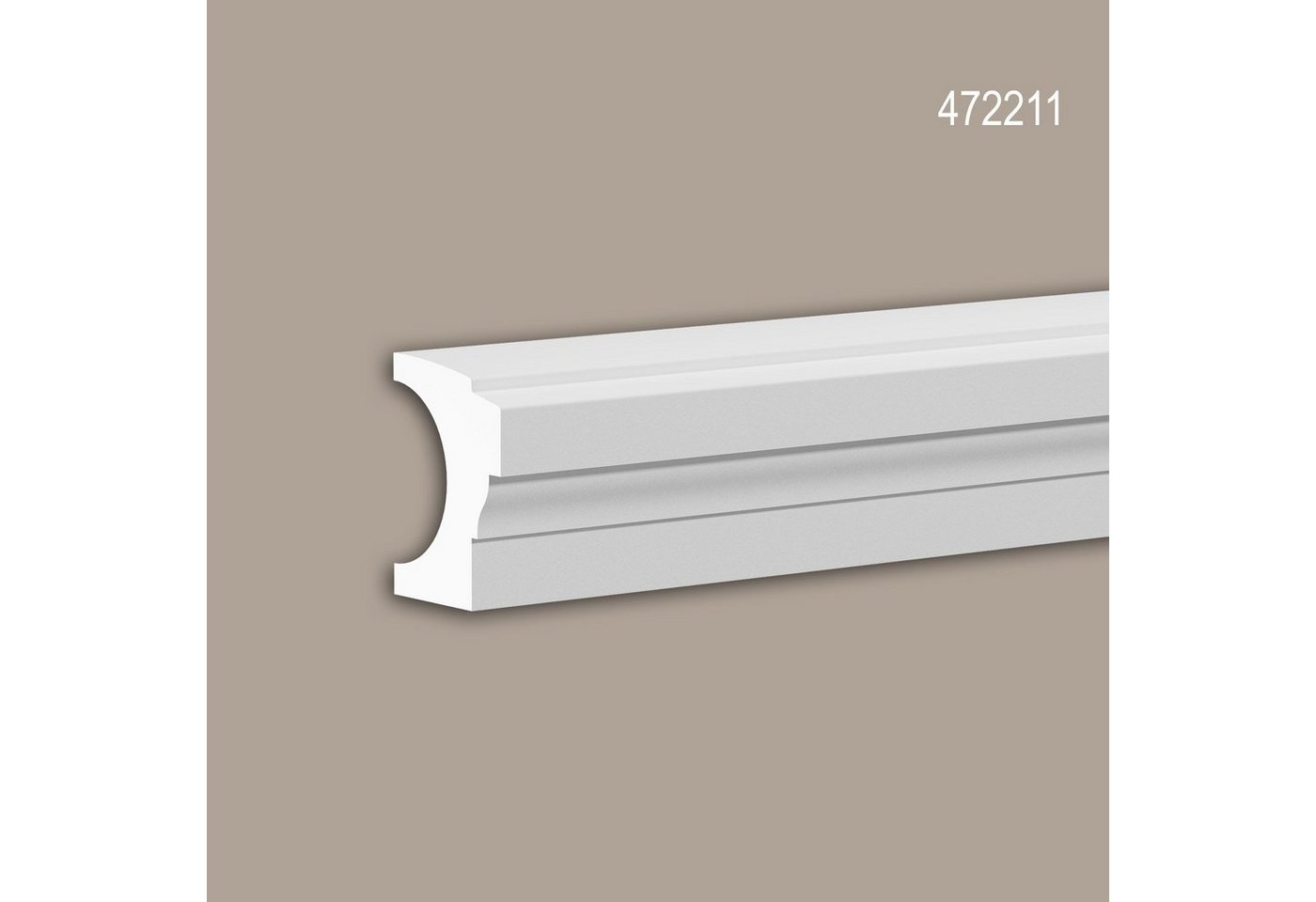 Profhome Wanddekoobjekt 472211 (Halbbalustrade Handlauf, 1 St., Außenstuck, Balustrade, Fassadenelement, Länge 3 m), weiß, vorgrundiert, für Fassadendekoration, Stil: Neo-Klassizismus von Profhome