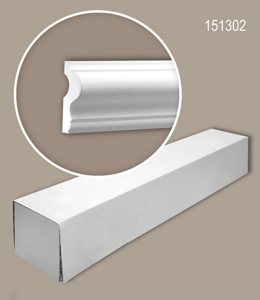 Profhome Zierleiste 151302-box, kleben, Polyurethan Hartschaum, 27-St., 1 Karton SET mit 27 Leisten Wandleisten Stuckleisten 54 m von Profhome
