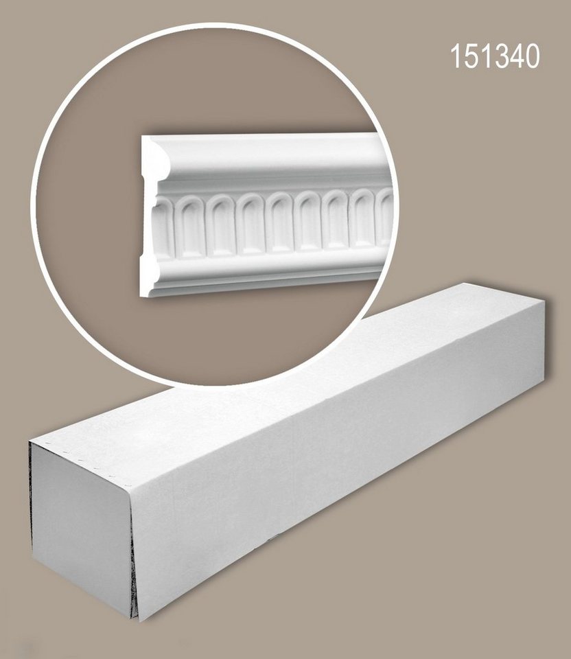 Profhome Zierleiste 151340-box, kleben, Polyurethan Hartschaum, 8-St., 1 Karton SET mit 8 Leisten Wandleisten Stuckleisten 16 m von Profhome