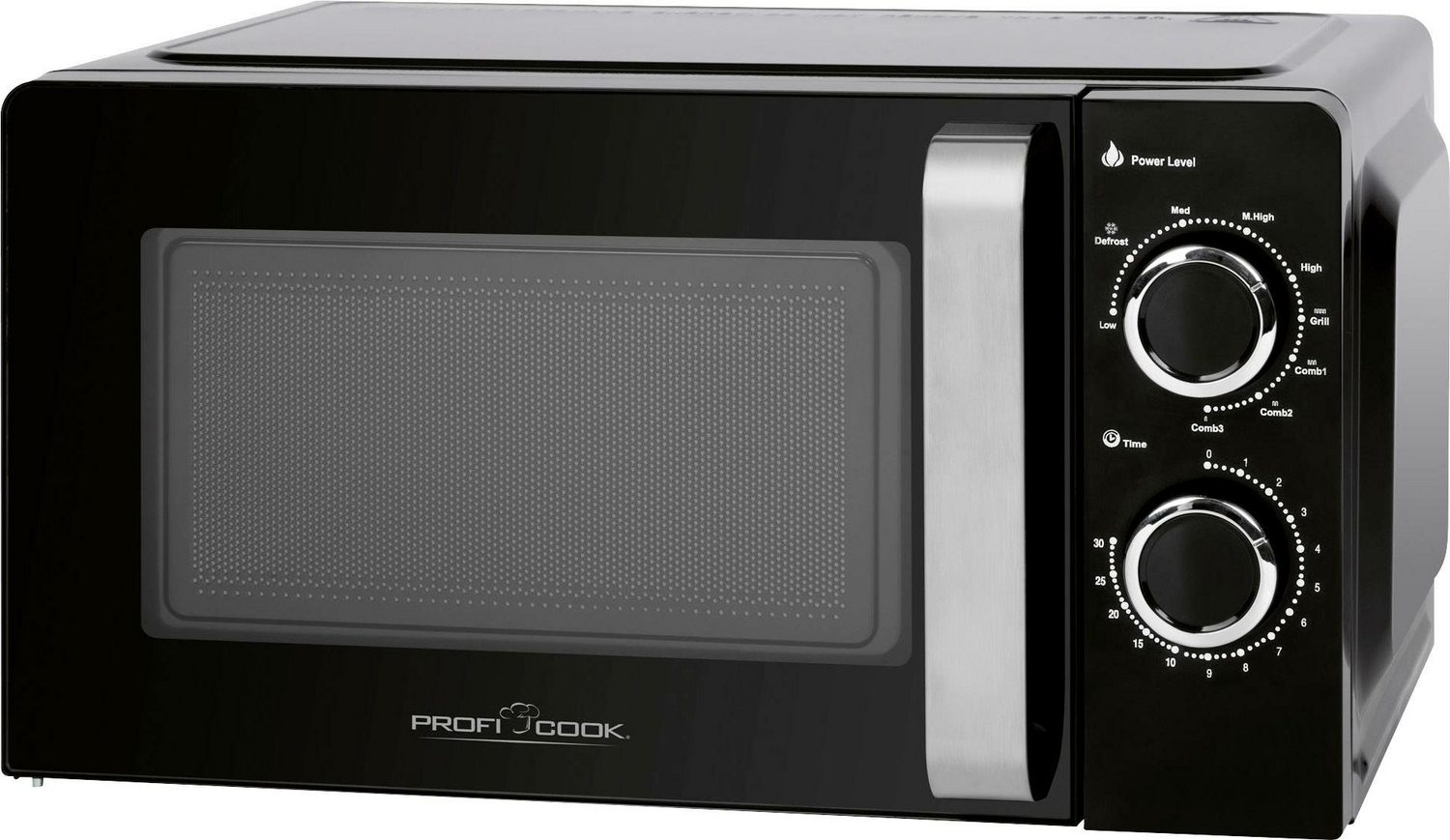 Profi Cook Mikrowelle + Grill Mikrowellengerät Standgerät Schwarz 700W 17l 230V von Profi Cook