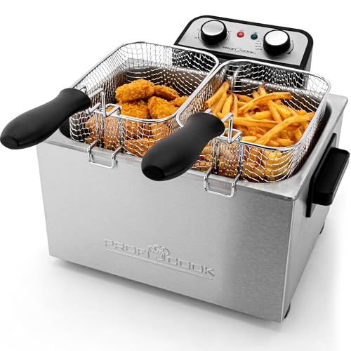 ProfiCook® Doppel-Fritteuse | Fritteuse mit 2 kleinen & 1 großen Korb | Doppelfritteuse mit Kaltzonentechnik | Fritteuse mit 5L Kapazität und entnehmbaren Edelstahlbehälter | PC-FR 1038 ProfiCook® Doppel-Fritteuse | Fritteuse mit 2 kleinen & 1 großen Korb | Doppelfritteuse mit Kaltzonentechnik | Fritteuse mit 5L Kapazität und entnehmbaren Edelstahlbehälter | PC-FR 1038 von Profi Cook