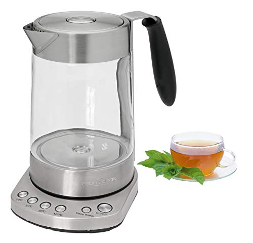 ProfiCook® Glas-Wasserkocher | 1,7 Liter | Glas-/Edelstahlgehäuse | 70° C bis 100° C | 3000 Watt max. | gummierter Griff | Edelstahlteefilter | Warmhaltefunktion | PC-WK 1020 G ProfiCook® Glas-Wasserkocher | 1,7 Liter | Glas-/Edelstahlgehäuse | 70° C bis 100° C | 3000 Watt max. | gummierter Griff | Edelstahlteefilter | Warmhaltefunktion | PC-WK 1020 G von Profi Cook