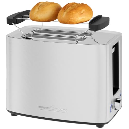 ProfiCook Toaster Edelstahl | 2 Scheiben | extra breite Toastschlitze für Bagels | Toastbrötchen und Waffeln | mit Brötchenaufsatz | Edelstahl PC TA 1279 ProfiCook Toaster Edelstahl | 2 Scheiben | extra breite Toastschlitze für Bagels | Toastbrötchen und Waffeln | mit Brötchenaufsatz | Edelstahl PC TA 1279 von Profi Cook