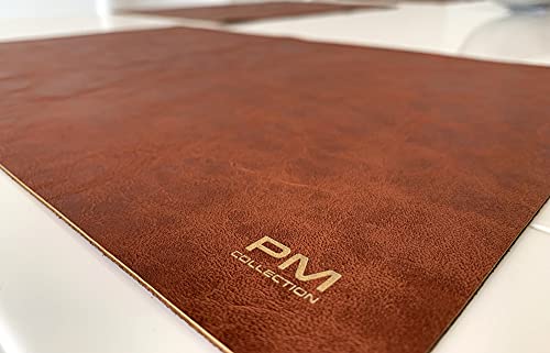 6er Tischset in Lora Leder Cognac Braun von Profi-Mats