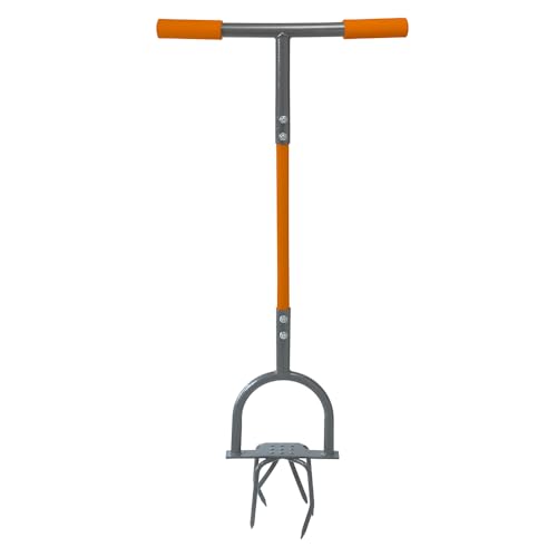 PROFI-PARTNER Kraftsparende Bodenfräse 2-in-1 – Gartenkralle & Klingen-Wechselkopf/Kultivator mit Handgriff & Trittplatte, Rückenschonend, Fast 1 m lang, Twist Tiller für Beet/Unkraut/Harte Erde von Profi-Partner