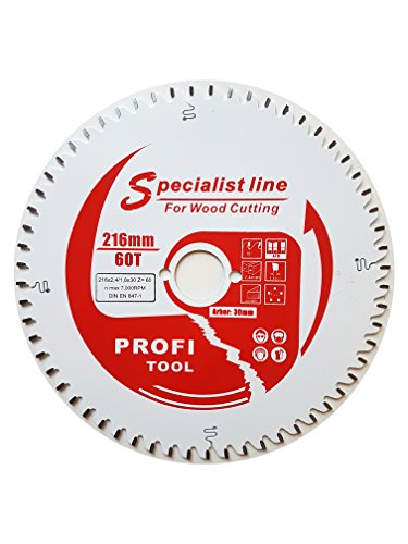 profi-tool-germany HM-Sägeblatt 216 x 2,4 x 30 Z= 60 WZ Feinschnitt negativ mit Antihaft Beschichtung profi-tool-germany HM-Sägeblatt 216 x 2,4 x 30 Z= 60 WZ Feinschnitt negativ mit Antihaft Beschichtung von Profi-Tool Germany