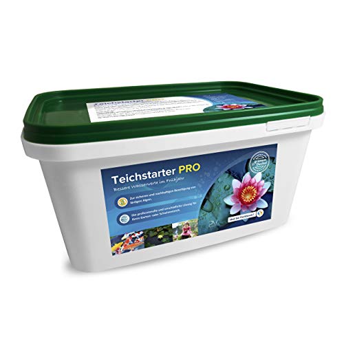 Profi-Vertrieb UG - Teichstarter Pro Wasserzusatz für bessere Wasserwerte im Gartenteich I geeignet für Koi- & Fisch-Teich 100% Phosphat-frei I optimiert pH-Wert KW-Wert GH-Wert I Algenmittel 3,4 kg von Profi-Vertrieb UG