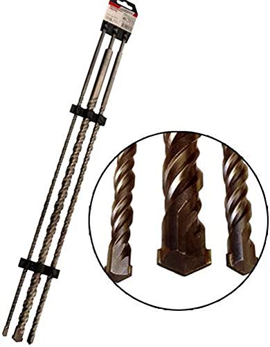Mauerdurchbruch 75 cm lange Steinbohrer Satz 3 tlg. SDS-PLUS-Betonbohrer-Set 750 mm lang Größen 12 16 24 mm Doppelspiral Bohrer von Profi-Werkzeuge