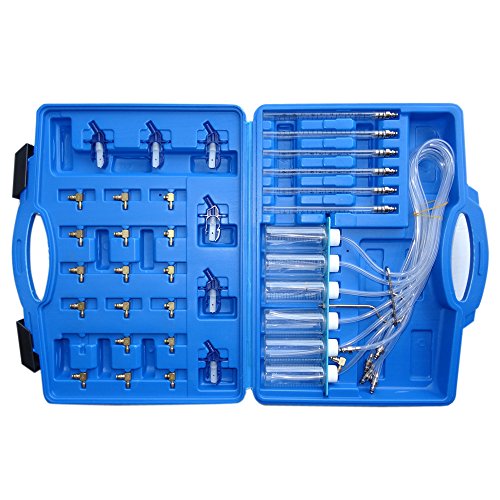 Common Rail Diesel Tester Prüfer mit 24 Adapter CDI Lecköltester Rücklaufmengen Tester Rückfluss Rücklauf Messer Mengentester von Profi-Werkzeuge