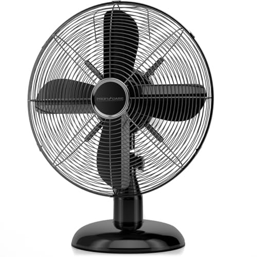 ProfiCare Ventilator mit Schwenkfunktion | Ventilator leise 3 Stufen | Ø 30 cm | Tischventilator 35W | Fan | Tischventilator sehr leise | PC VL 3063 M schwarz von ProfiCare