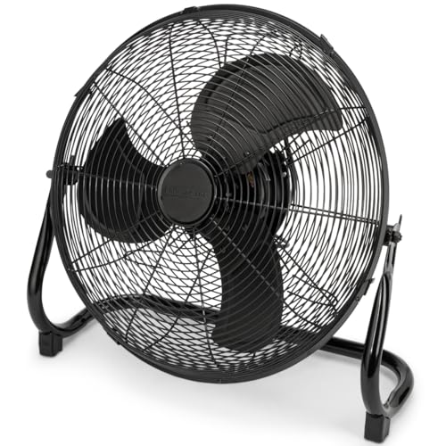 ProfiCare® XL Windmaschine mit 50 cm Ø | Ventilator verstellbarer Winkel | Bodenventilator 3 Stufen | Ventilator leise aus Metall | Luftkühler | Standlüfter | Raumkühler | PC-VL 3067 WM matt schwarz von ProfiCare